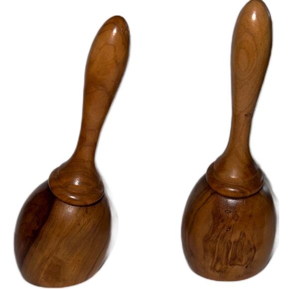 Vintage Oliv-Art Maracas Salt & Pepper Shakers Olive Wood Made in Spain - Picture 3 of 8